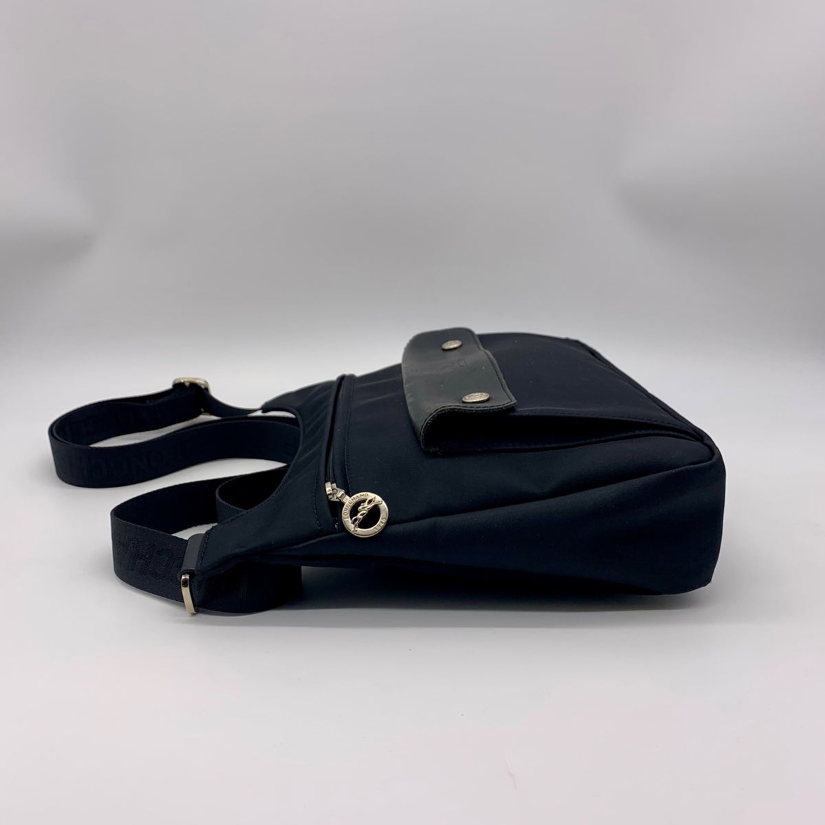 Longchamp Black Nylon Planetes Crossbody Bag