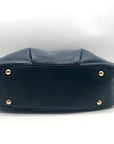 Michael Kors Navy Blue Pebbled Leather Fulton East West Tote