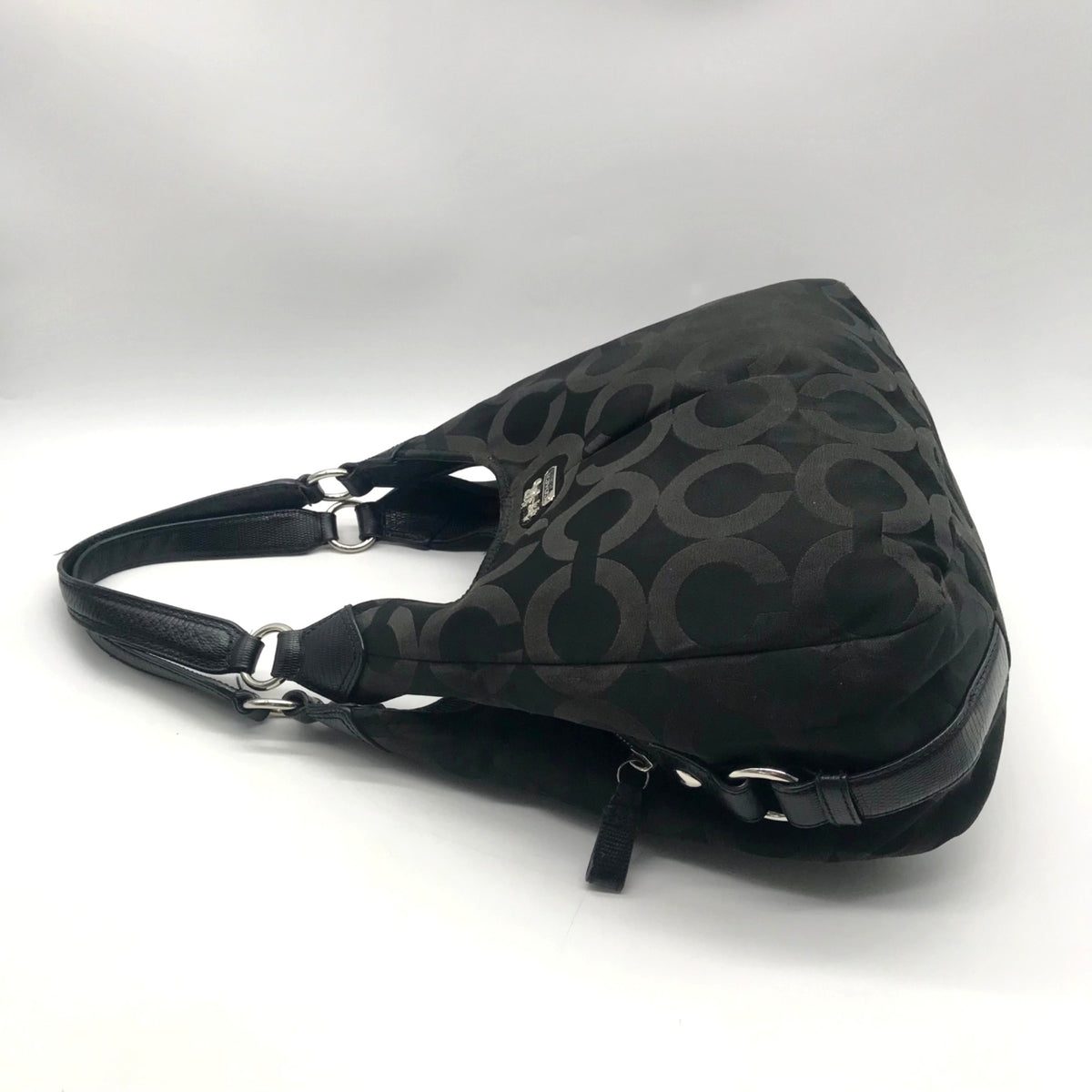 Coach Black Signature Cavas Hobo Bag 21125