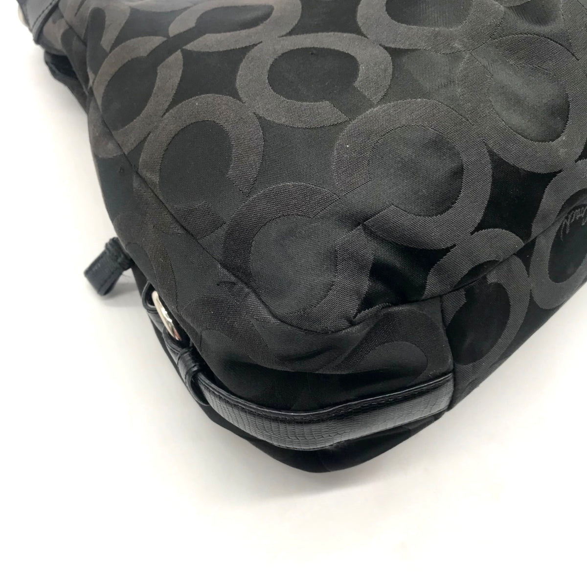 Coach Black Signature Cavas Hobo Bag 21125