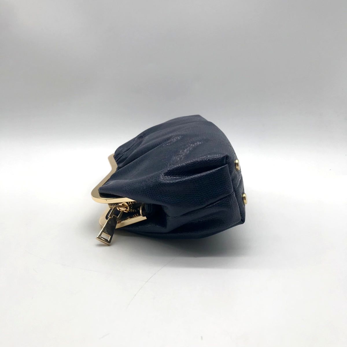 I.N.C. Navy Blue Faux Leather-Reptile Crossbody Bag