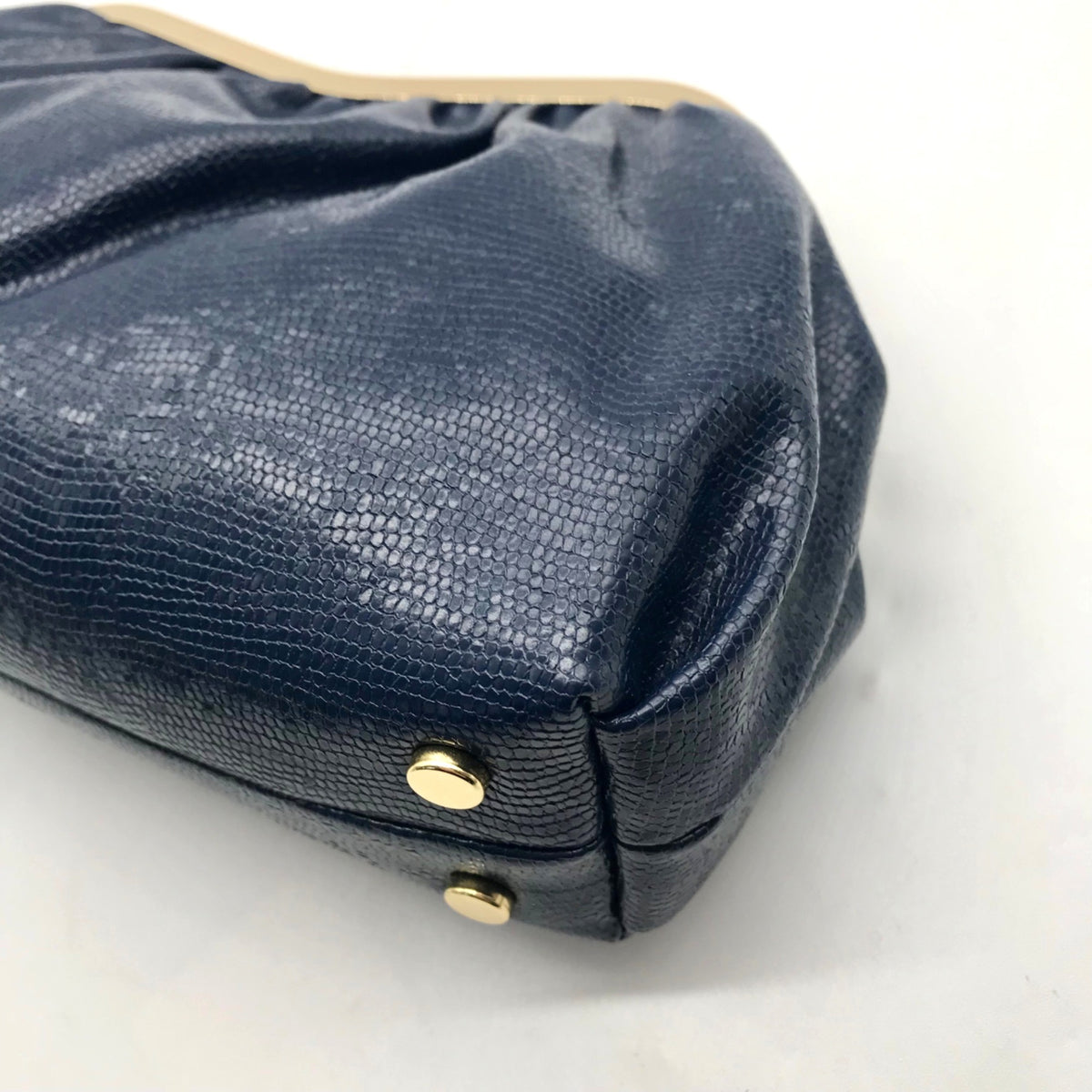 I.N.C. Navy Blue Faux Leather-Reptile Crossbody Bag