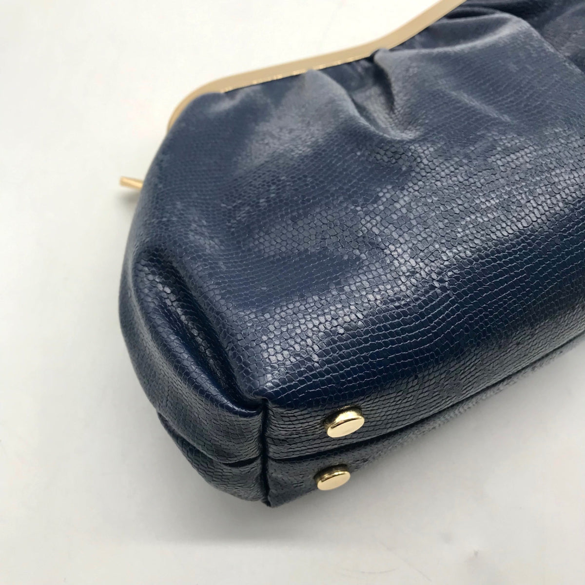 I.N.C. Navy Blue Faux Leather-Reptile Crossbody Bag