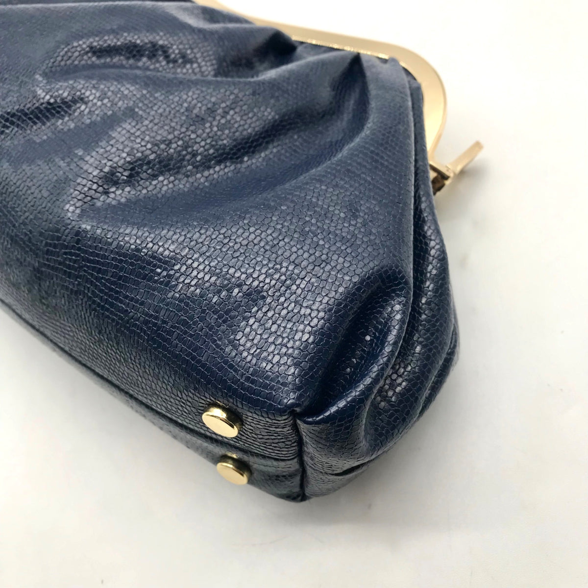 I.N.C. Navy Blue Faux Leather-Reptile Crossbody Bag