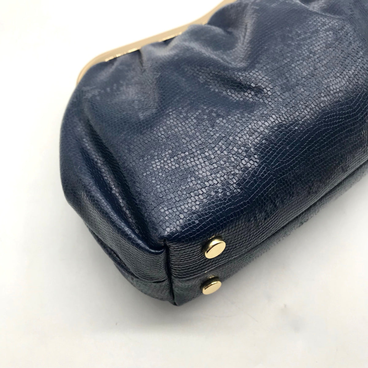 I.N.C. Navy Blue Faux Leather-Reptile Crossbody Bag