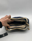 I.N.C. Navy Blue Faux Leather-Reptile Crossbody Bag