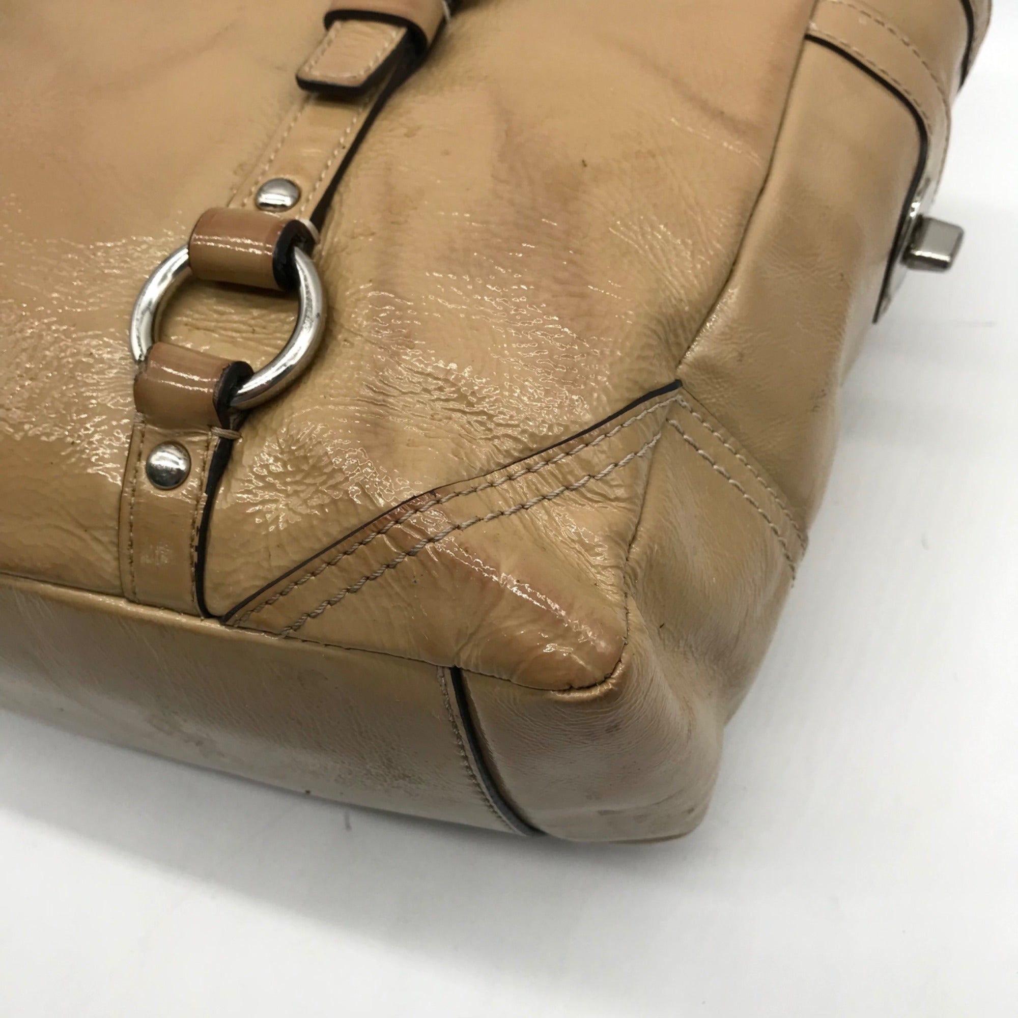 Coach Tan Patent Leather Coach Gallery Tote Bag 10380M