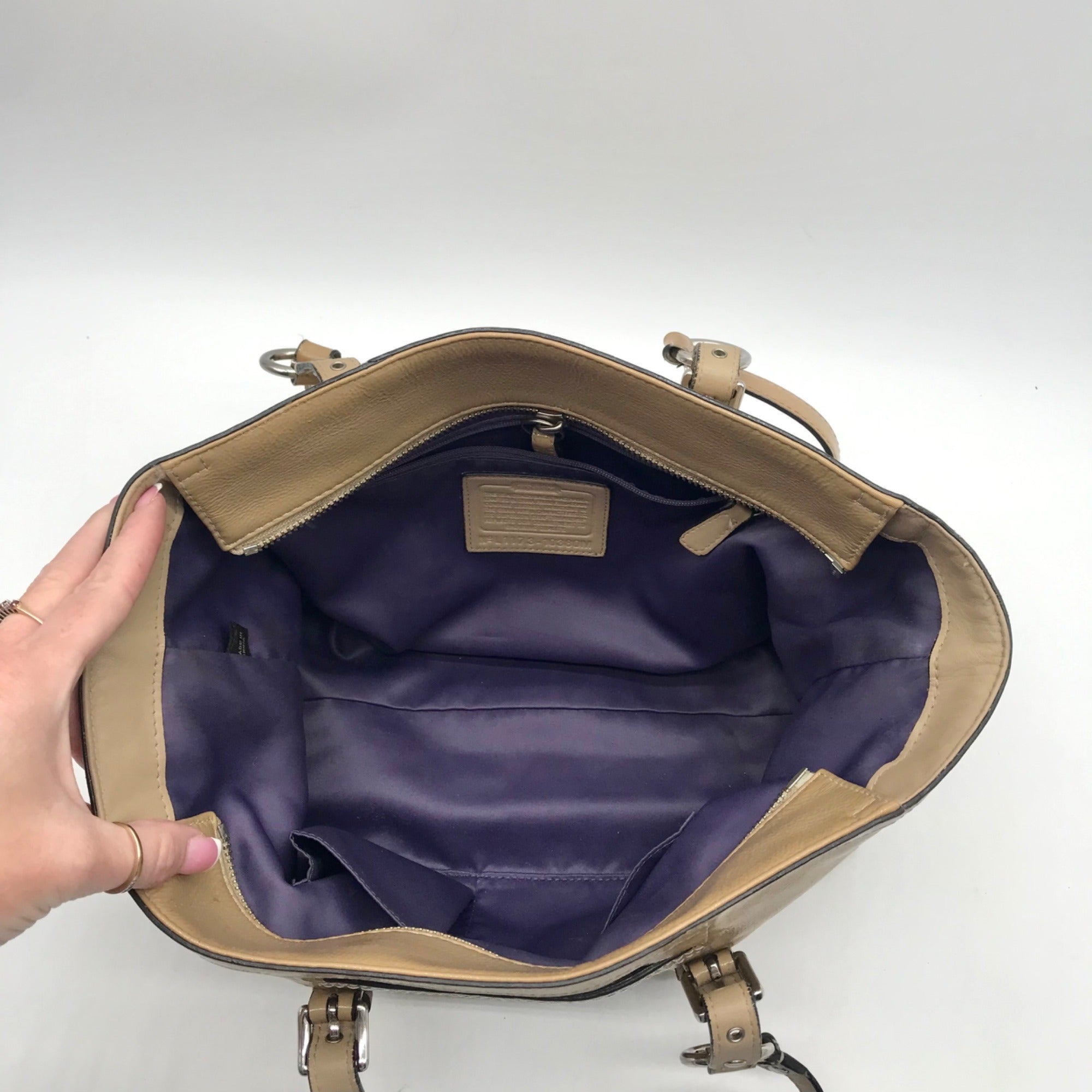 Coach Tan Patent Leather Coach Gallery Tote Bag 10380M