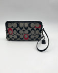 Coach Black Monogram Jacquard Canvas Wristlet