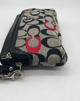 Coach Black Monogram Jacquard Canvas Wristlet