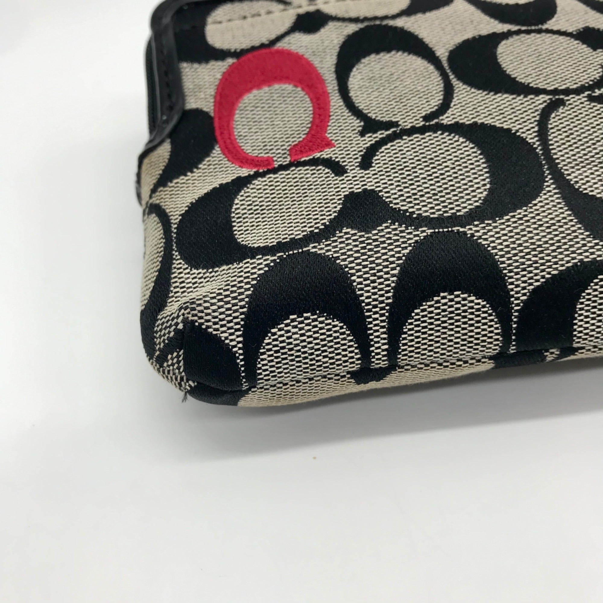 Coach Black Monogram Jacquard Canvas Wristlet