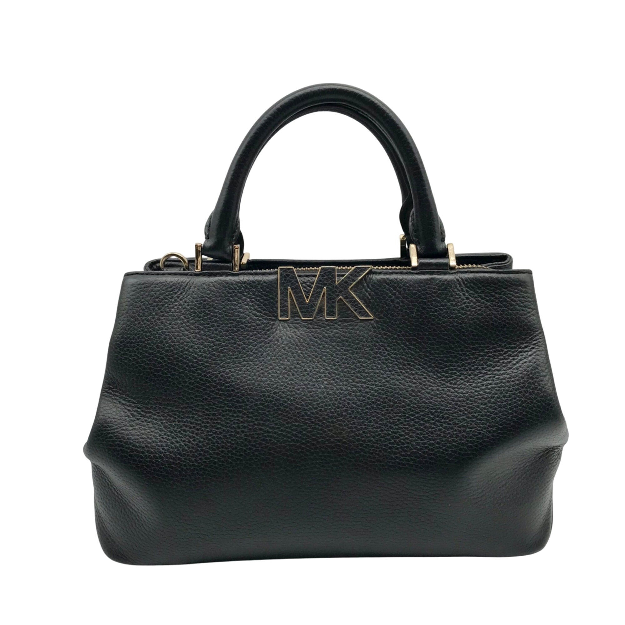 Michael Kors Black Pebbled Leather Florence Convertible Satchel