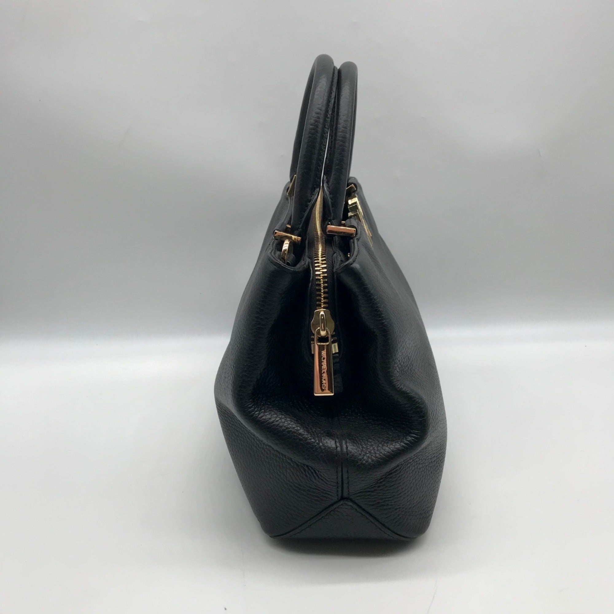 Michael Kors Black Pebbled Leather Florence Convertible Satchel
