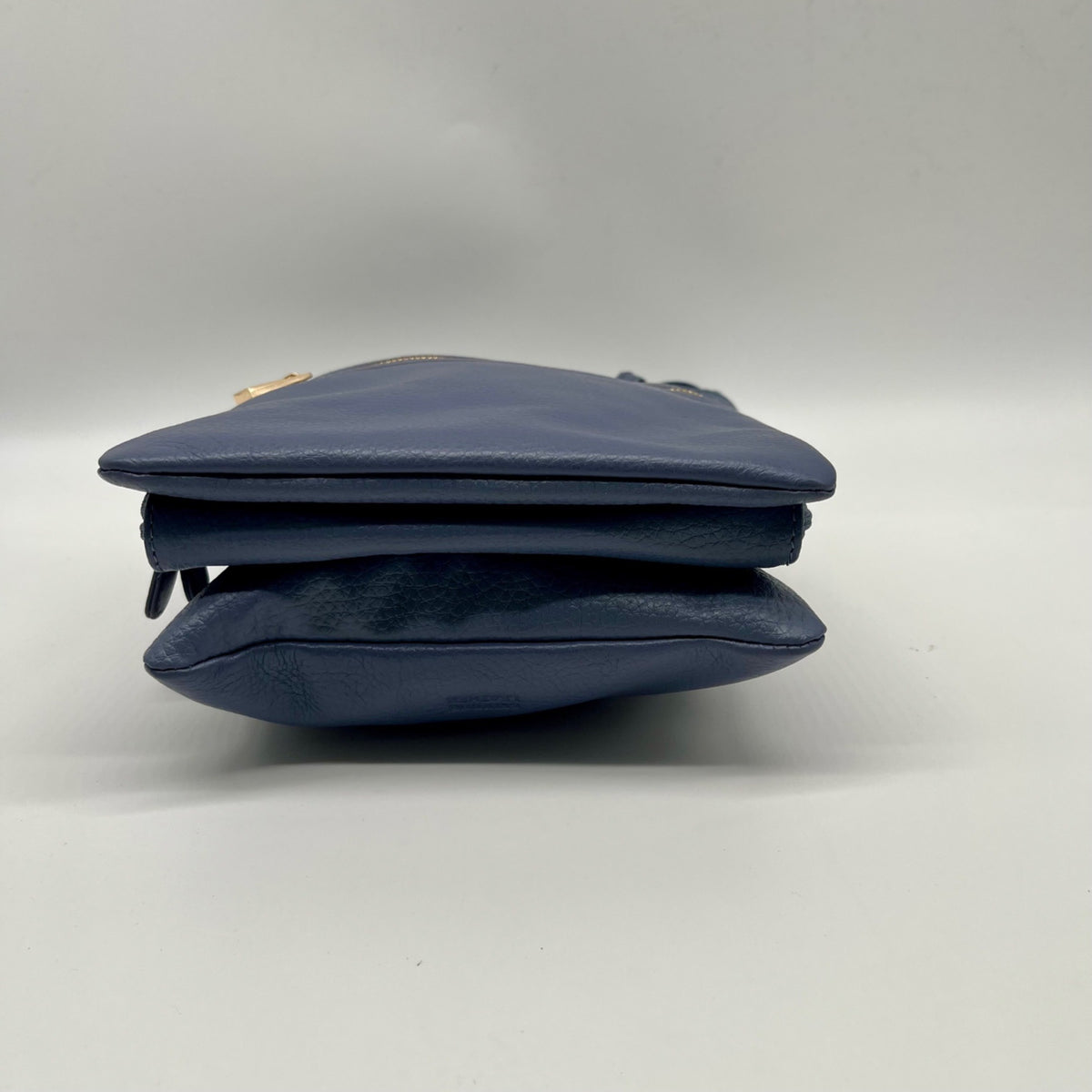 Giani Bernini Blue Pebble Leather Triple Zip Dasher Crossbody Bag