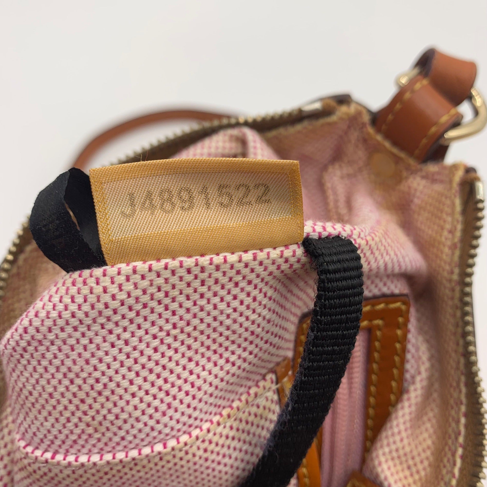 Dooney &amp; Bourke Red &amp; Brown Pebbled Grain Pocket Crossbody