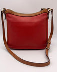 Dooney & Bourke Red & Brown Pebbled Grain Pocket Crossbody