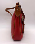 Dooney & Bourke Red & Brown Pebbled Grain Pocket Crossbody