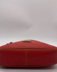 Dooney & Bourke Red & Brown Pebbled Grain Pocket Crossbody