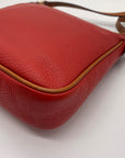Dooney & Bourke Red & Brown Pebbled Grain Pocket Crossbody