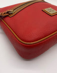 Dooney & Bourke Red & Brown Pebbled Grain Pocket Crossbody