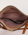 Dooney & Bourke Red & Brown Pebbled Grain Pocket Crossbody