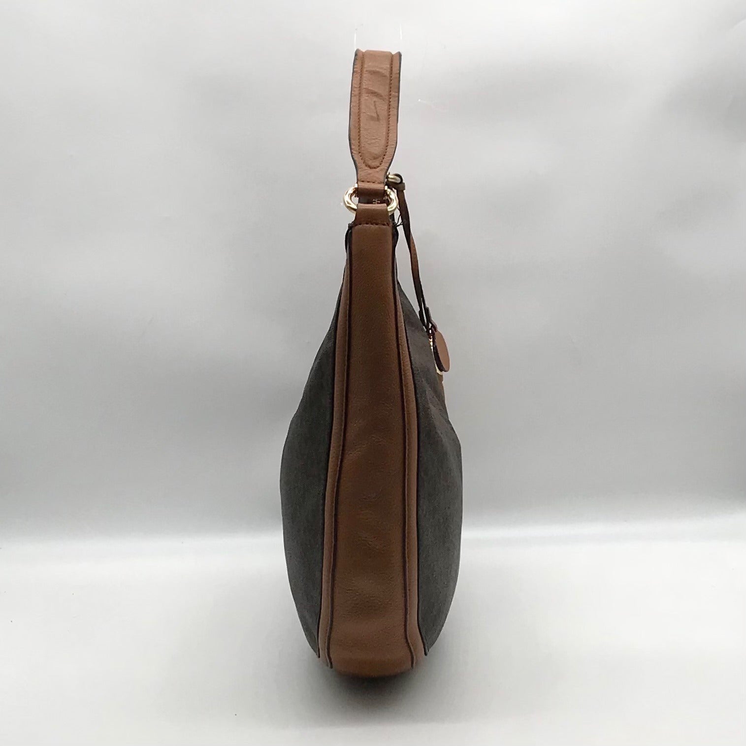 Michael Kors Brown Monogram Canvas Lydia Hobo Shoulder Bag