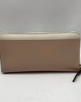 Kate Spade White and Tan Pebbled Leather Grove Street Neda Wallet