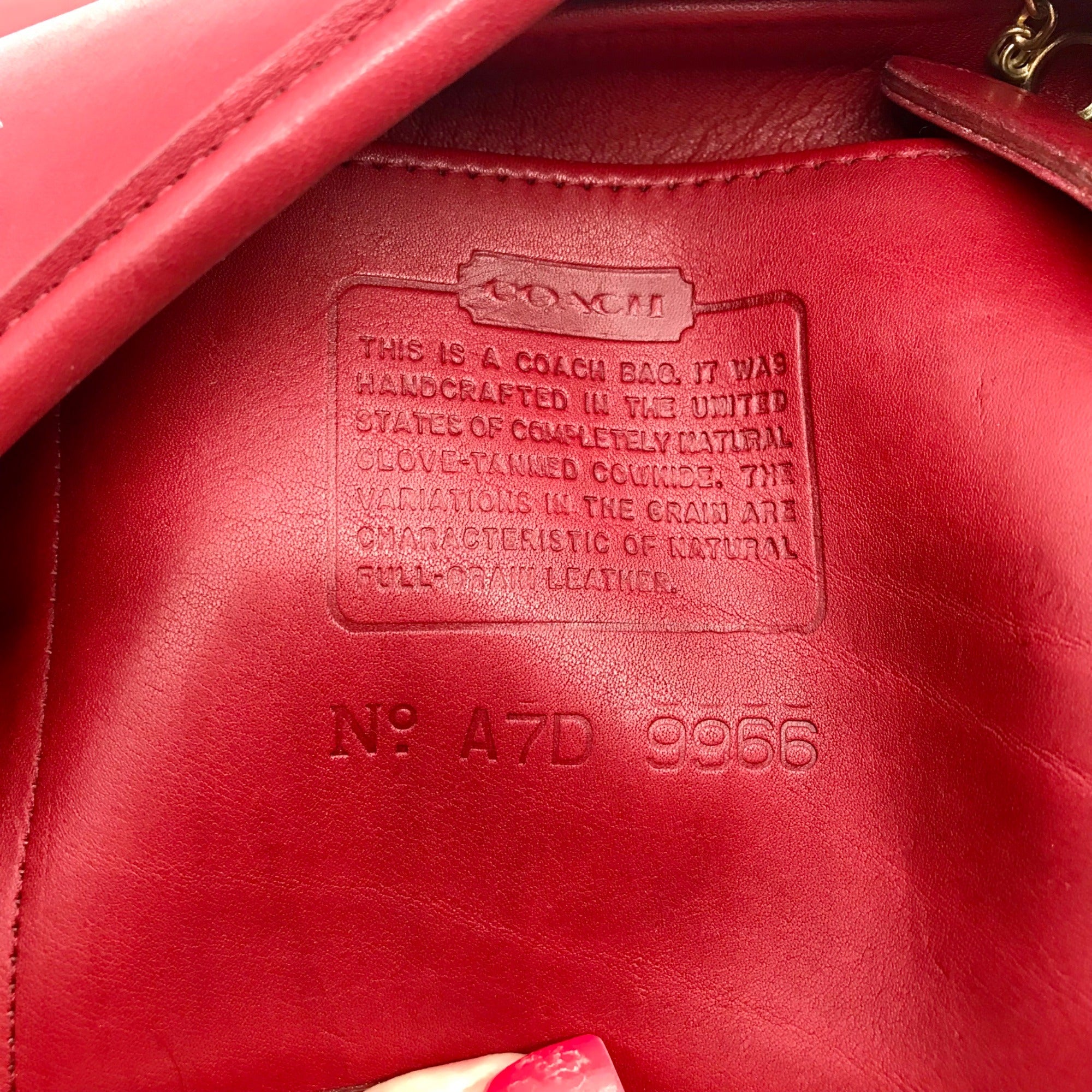 Coach Red Leather Vintage Legacy Zip Crossbody 9966