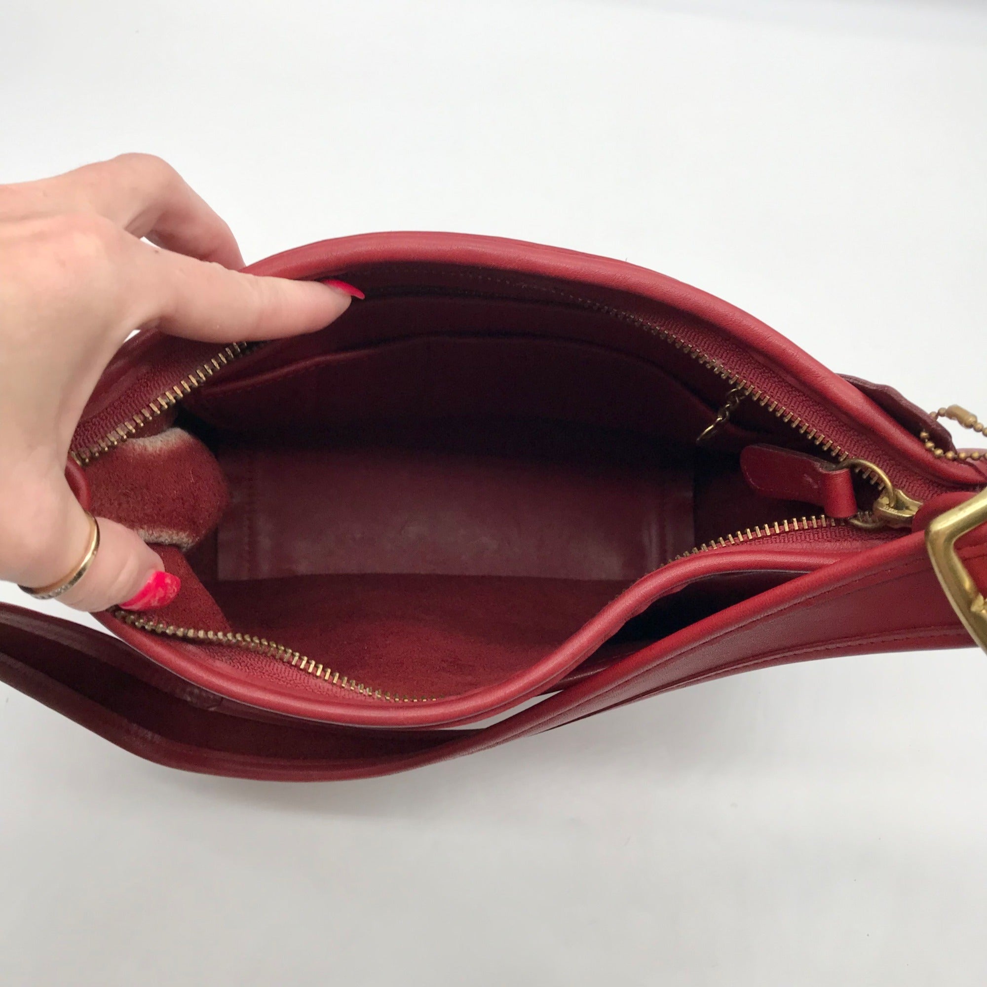 Coach Red Leather Vintage Legacy Zip Crossbody 9966