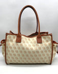 Dooney & Bourke Yellow/ Brown Monogram Canvas Tote With Wallet And Eyeglass Case