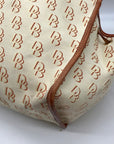 Dooney & Bourke Yellow/ Brown Monogram Canvas Tote With Wallet And Eyeglass Case