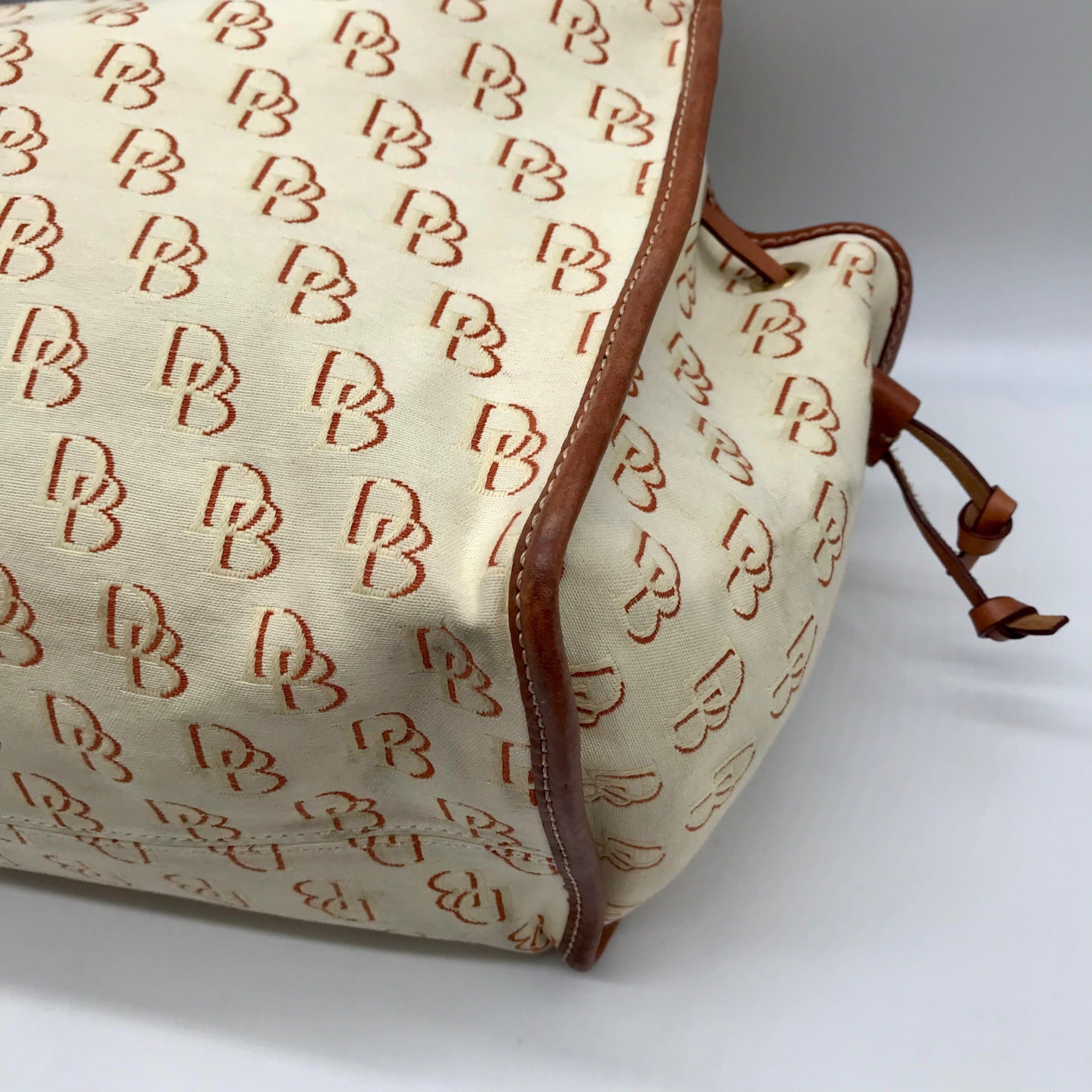 Dooney &amp; Bourke Yellow/ Brown Monogram Canvas Tote With Wallet And Eyeglass Case