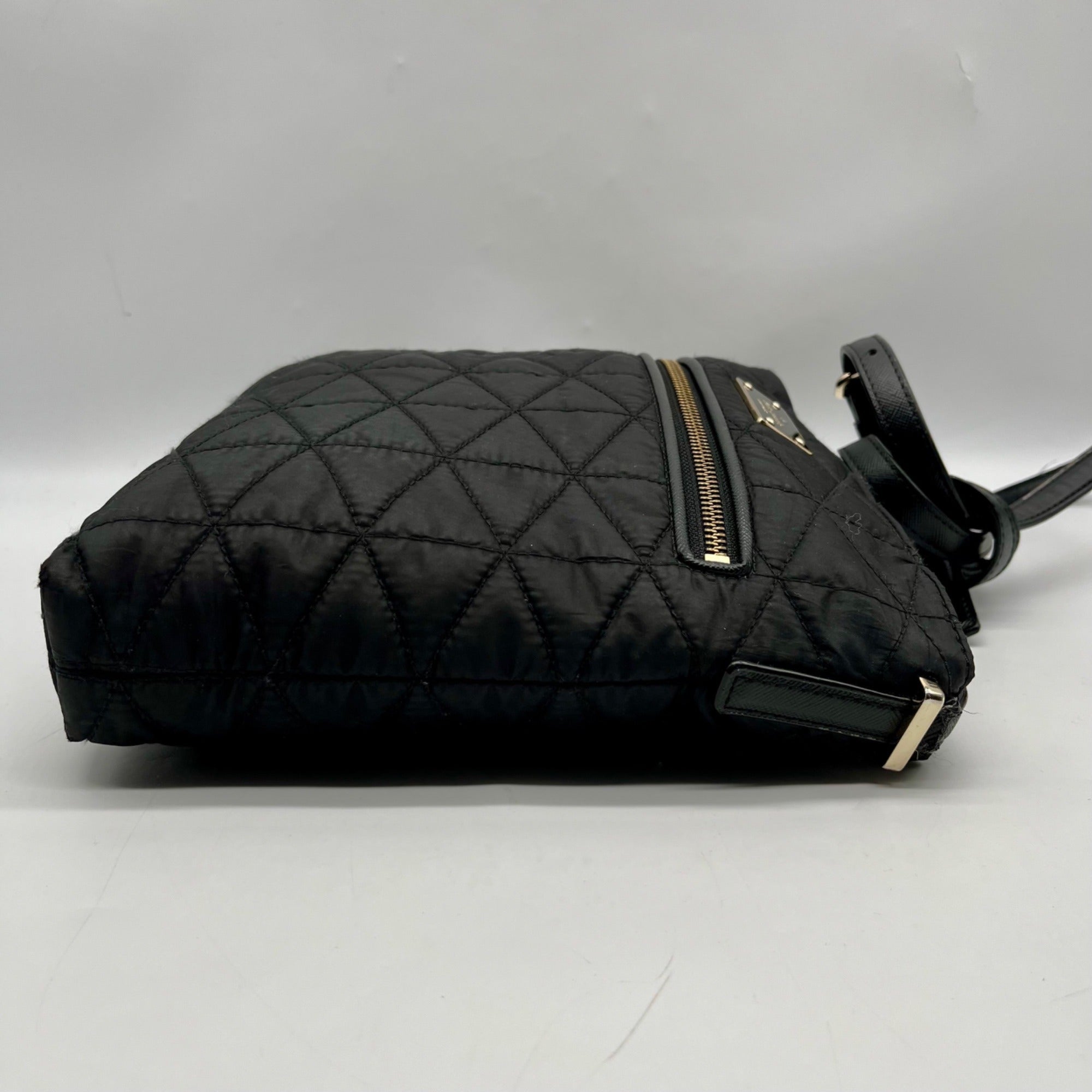 Kate Spade Black Quilted Fabric Wilson Dessi Bag