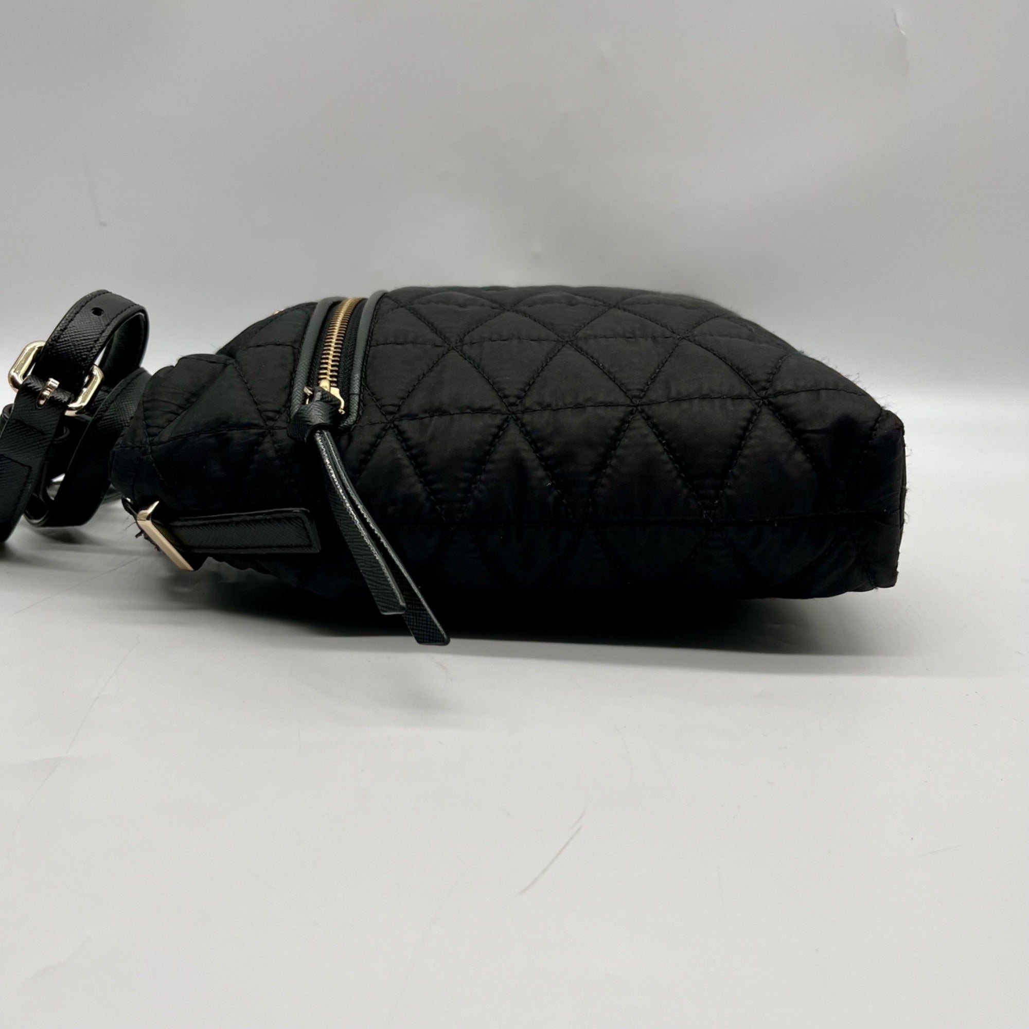 Kate Spade Black Quilted Fabric Wilson Dessi Bag