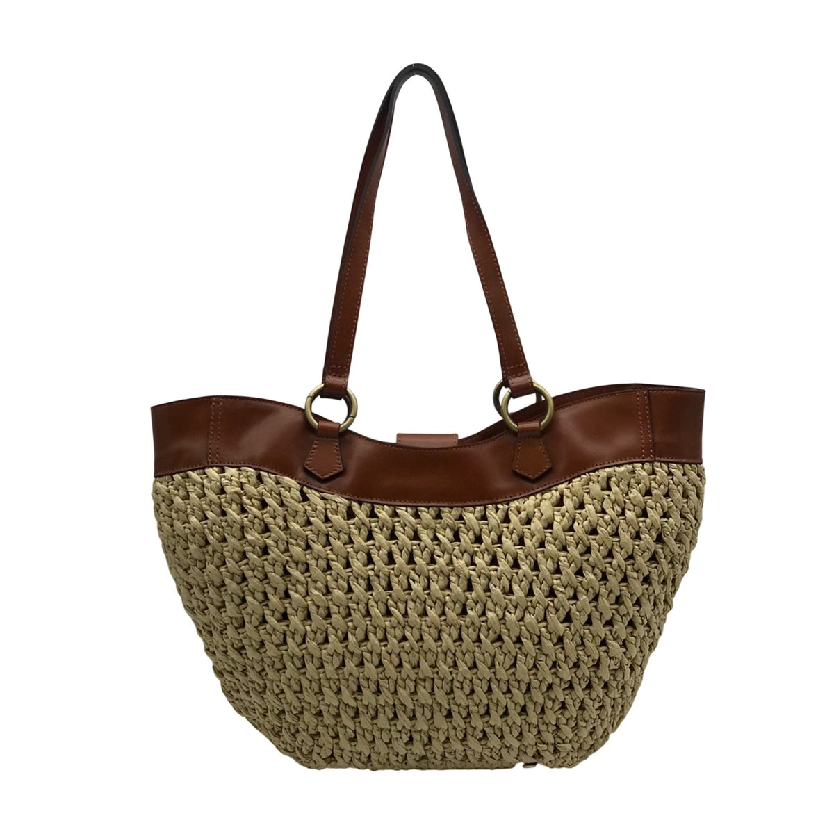 Patricia Nash Tan Woven Raffia Handbag