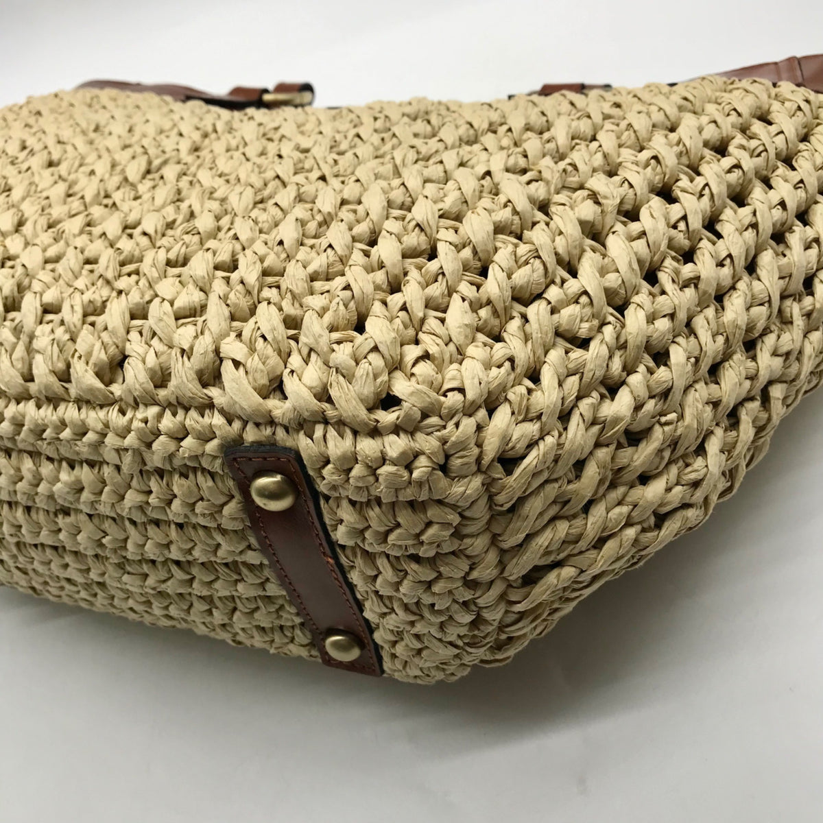 Patricia Nash Tan Woven Raffia Handbag