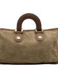 Borbonese Brown Suede Redwall Quail Print Satchel Bag