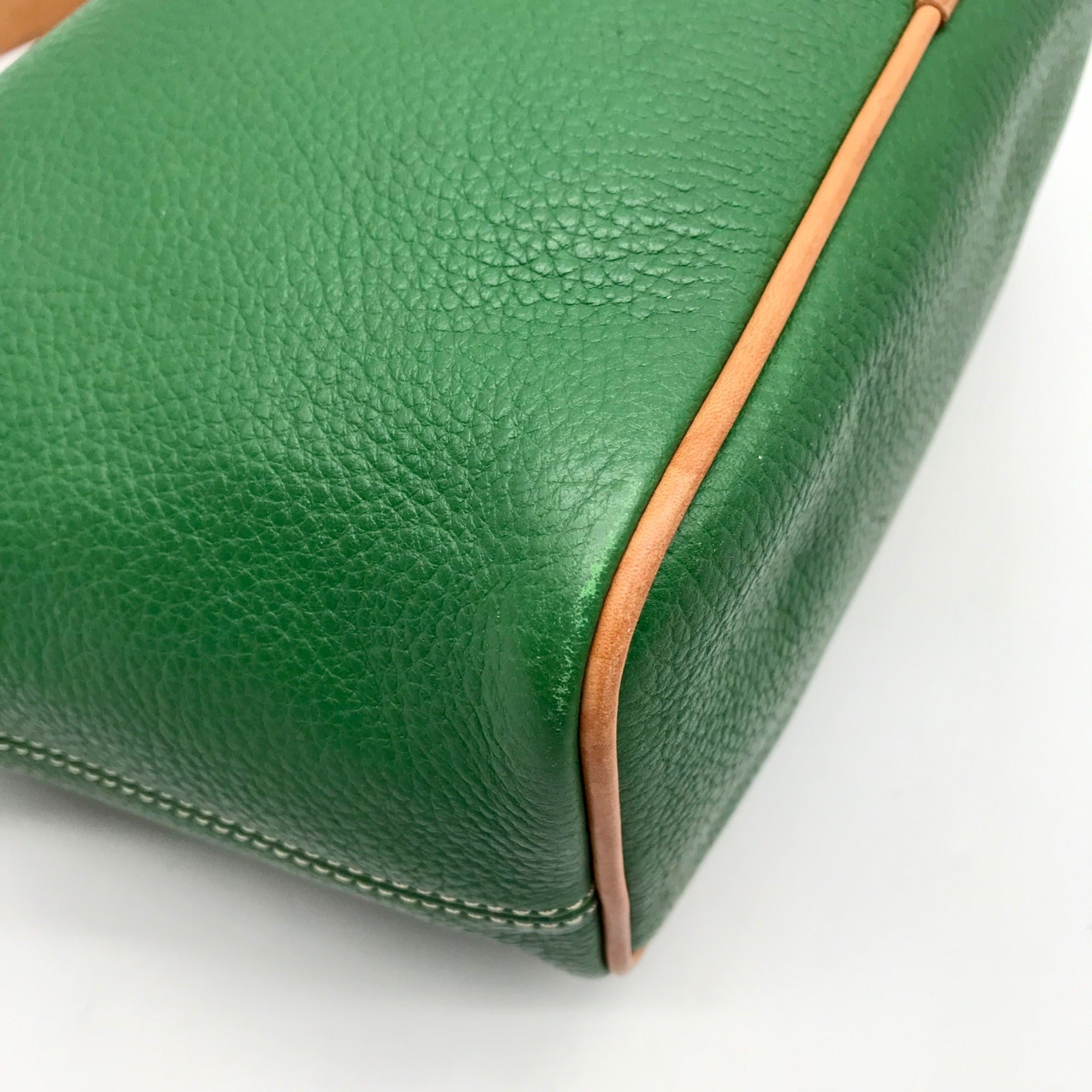 Dooney &amp; Bourke Emerald Green Pebble Leather Shoulder Bag