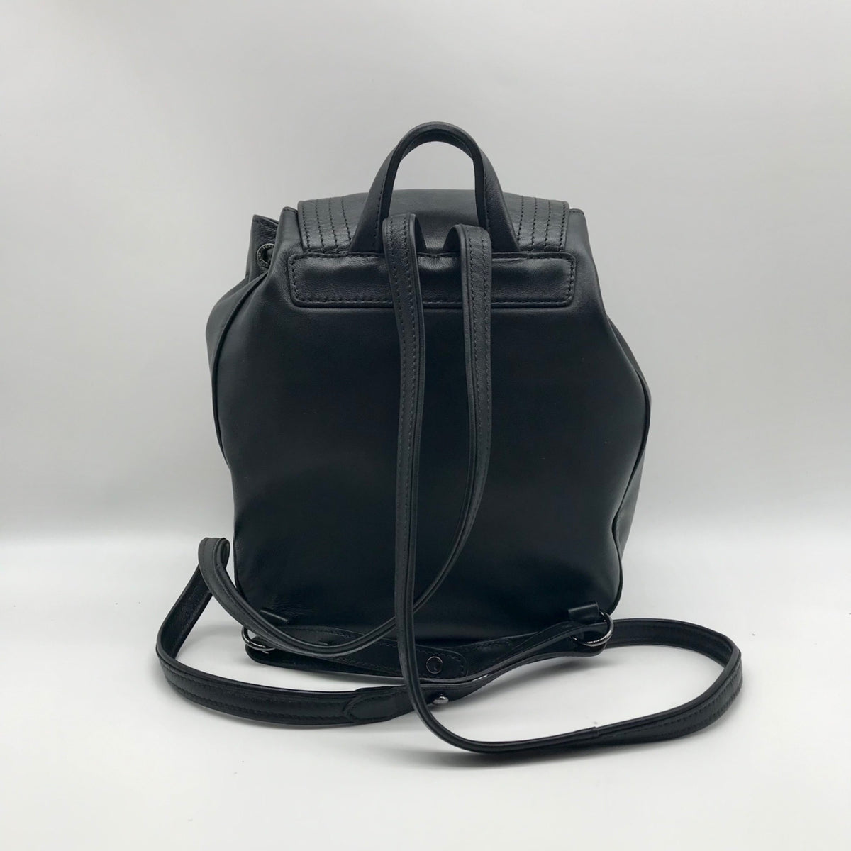 Longchamp Black Cavalcade Leather Backpack