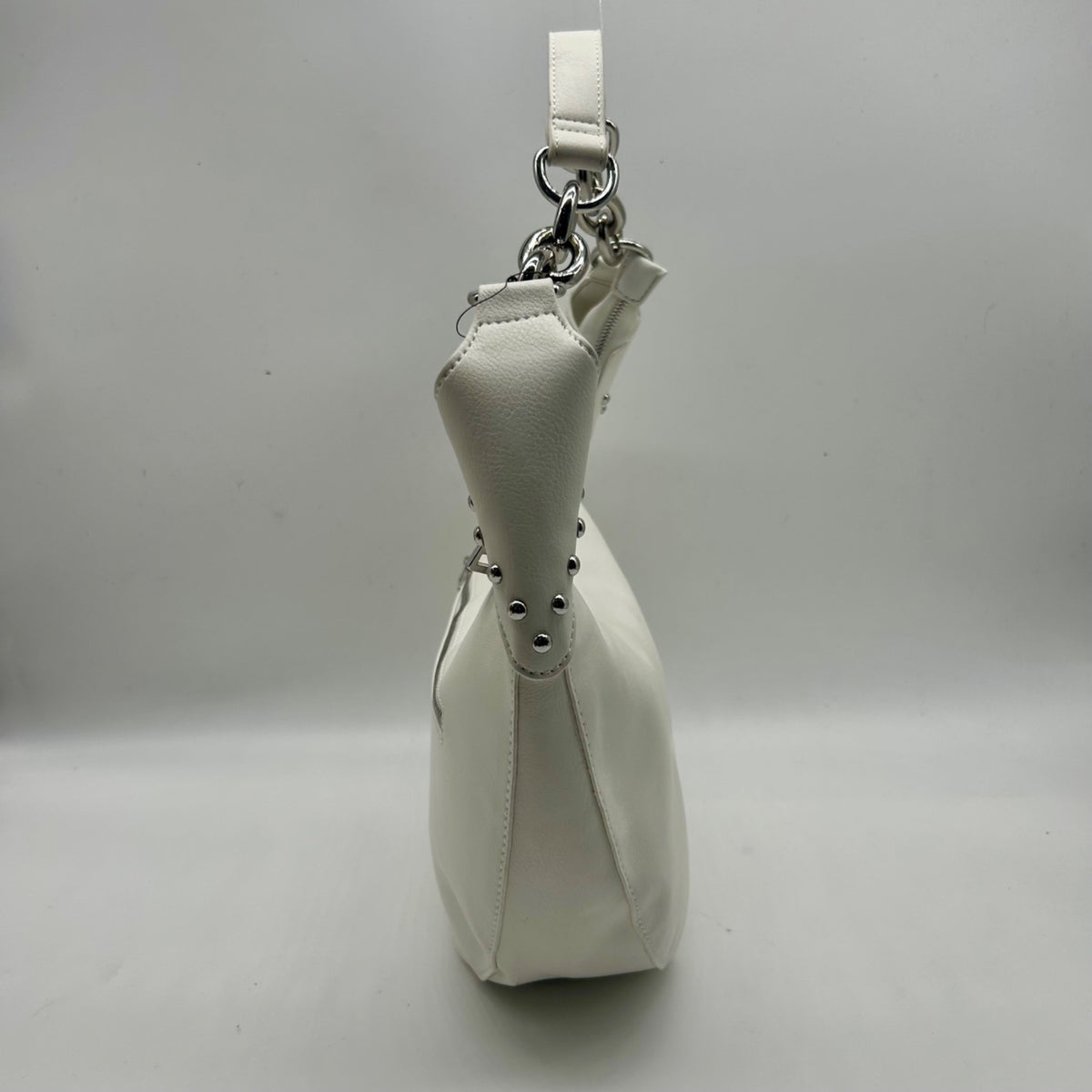 I.N.C. International Concepts Vanilla Faux Leather Giannaa Medium Stud Hobo Bag