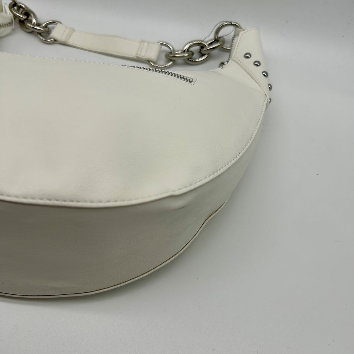 I.N.C. International Concepts Vanilla Faux Leather Giannaa Medium Stud Hobo Bag