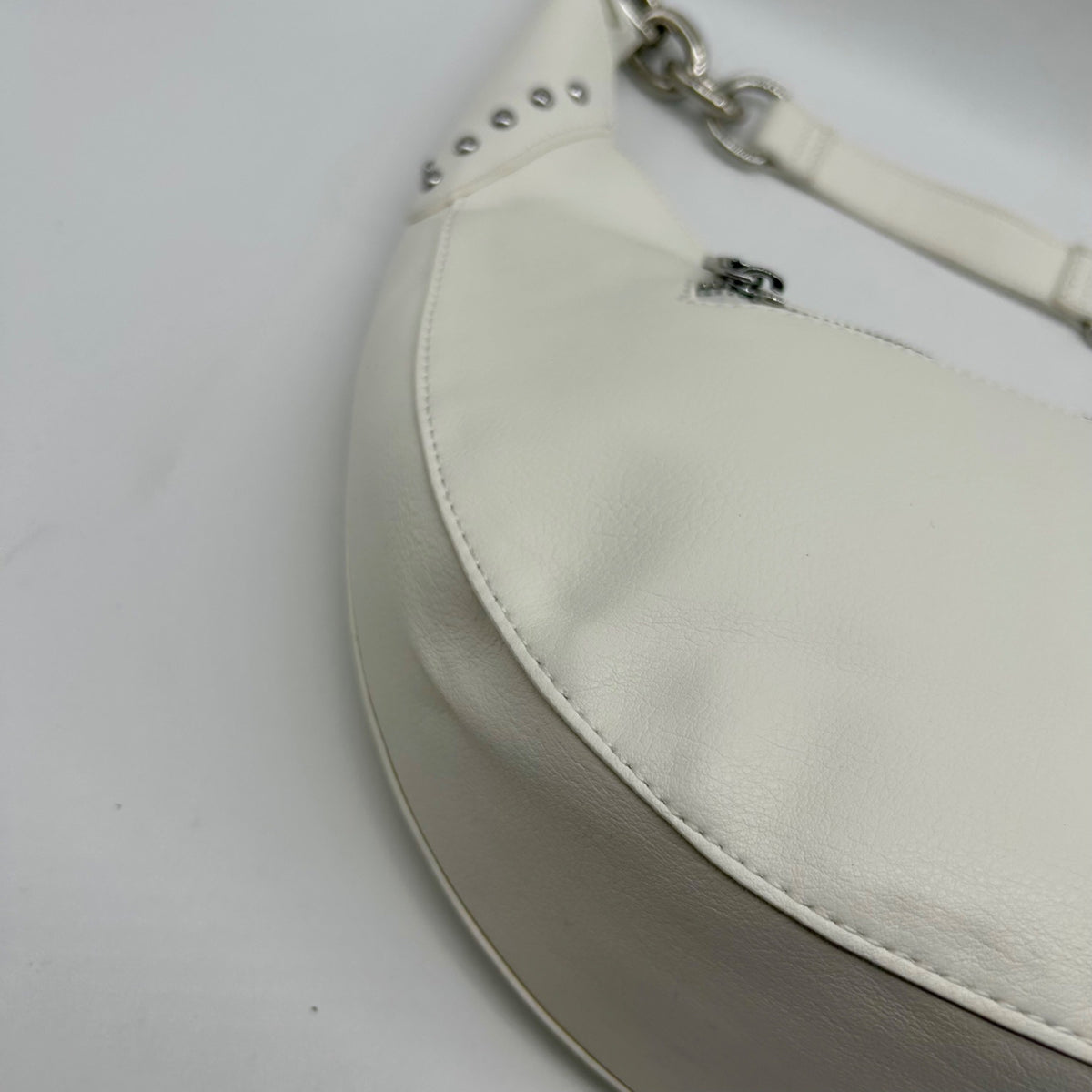 I.N.C. International Concepts Vanilla Faux Leather Giannaa Medium Stud Hobo Bag