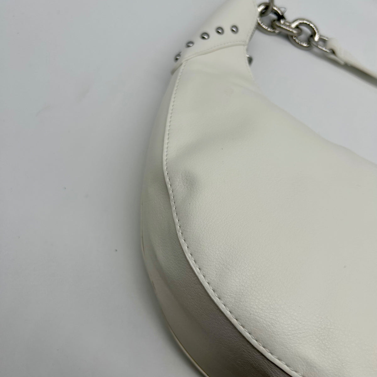 I.N.C. International Concepts Vanilla Faux Leather Giannaa Medium Stud Hobo Bag