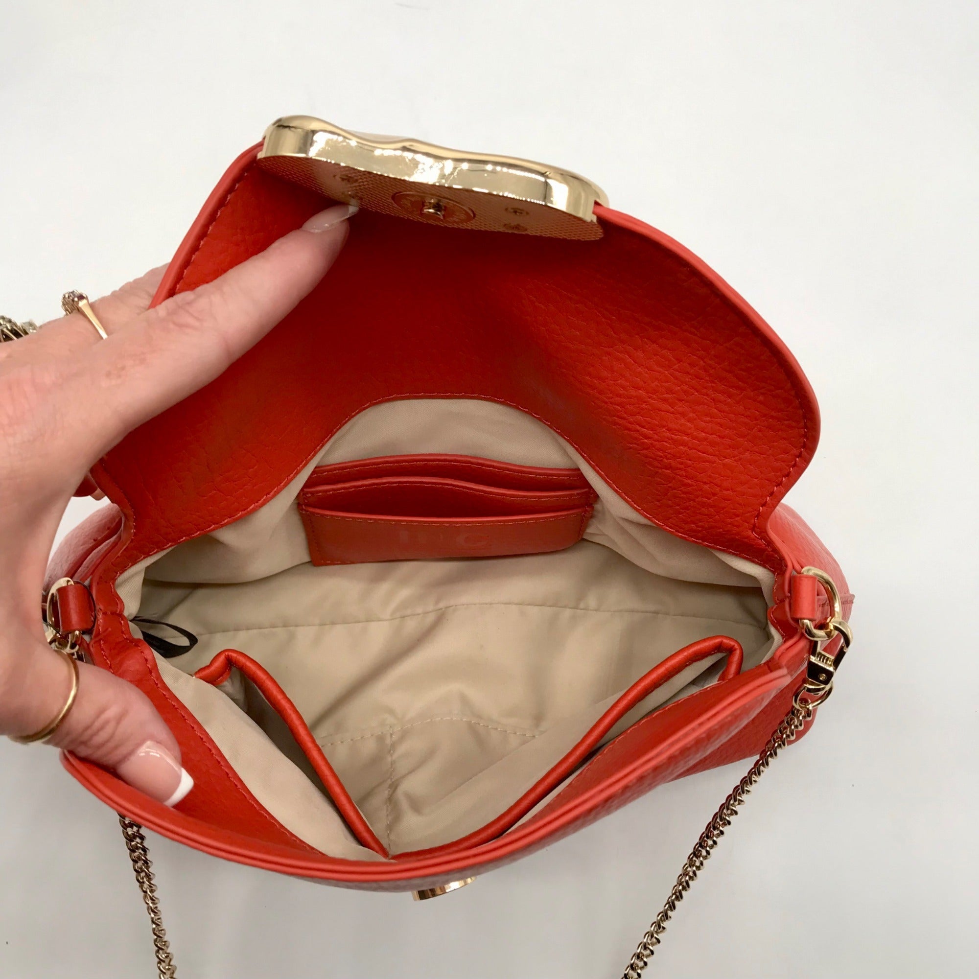 I.N.C. International Concepts Orange Avahh Sculpted Clutch Bag