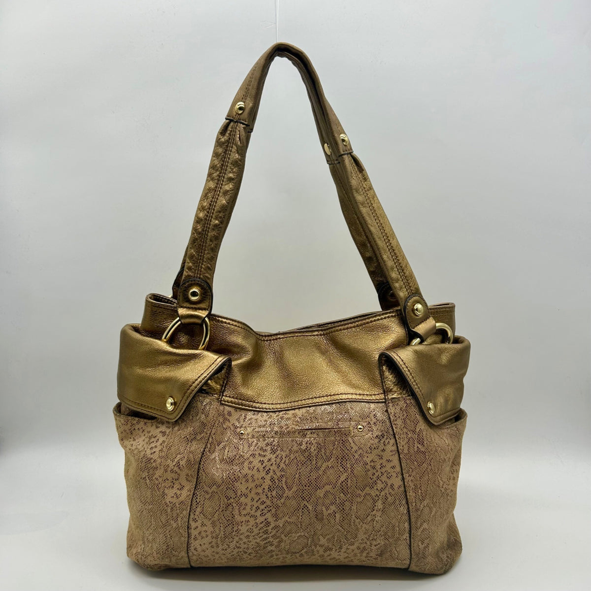 B. Markowsky Leopard Print Leather Shoulder Bag
