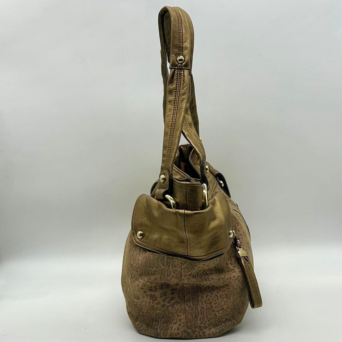 B. Markowsky Leopard Print Leather Shoulder Bag