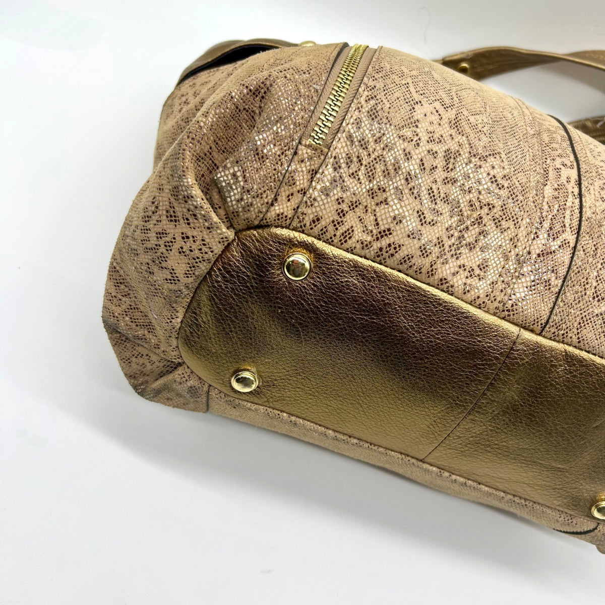 B. Markowsky Leopard Print Leather Shoulder Bag