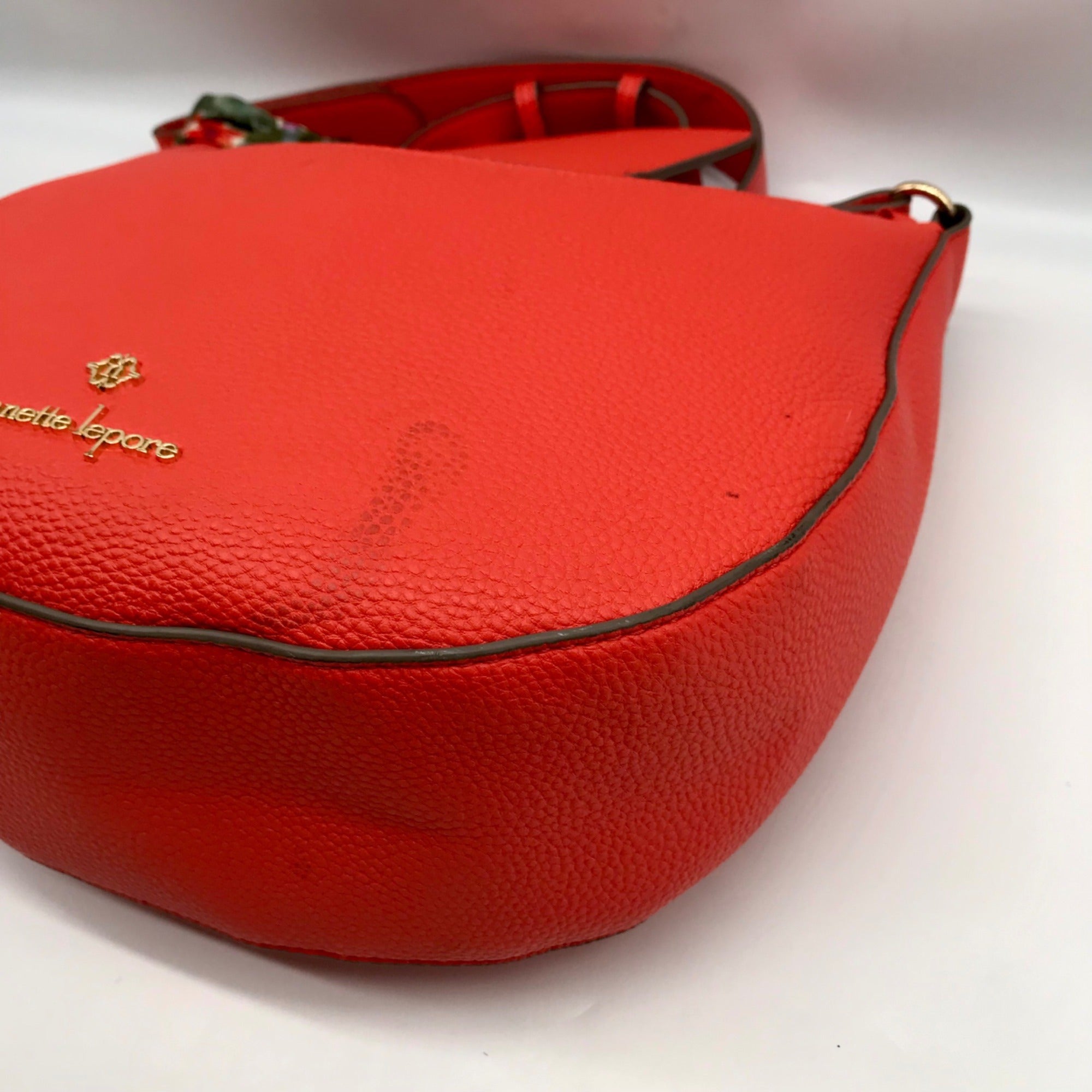 Nanette Leopore Orange Faux Leather Finley Crossbody bag