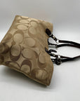 Coach Beige Monogram Print Fabric Tote Bag -F16175