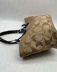 Coach Beige Monogram Print Fabric Tote Bag -F16175